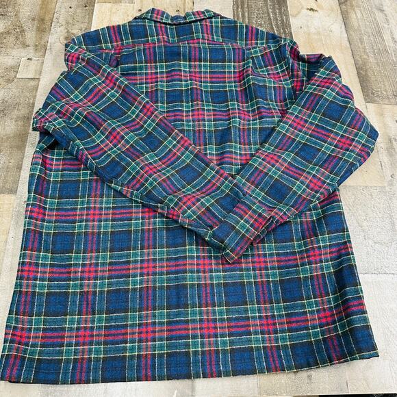 Vintage Pendleton Shirt Men Large Wool Flannel 70s Lodge Allison Tartan - Picture 5 of 12